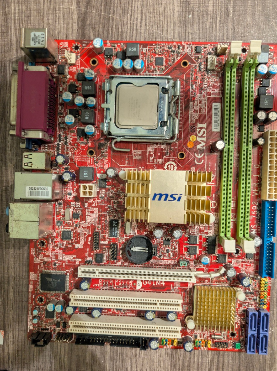 MSI MS-7592 G41M4-F LGA775 Motherboard with Pentium Dual-Core E5400 CPU