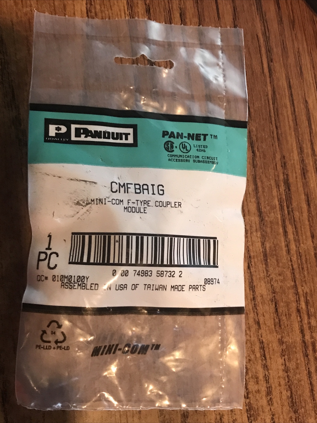 PANDUIT CMFBAIG MINI-COM F-TYPE COUPLER MODULE 