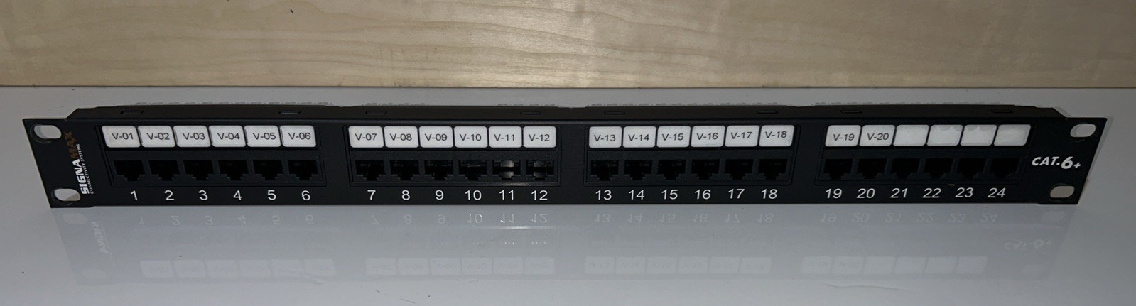 SigmaMax Cat 6+ Patch Panel 24 Port 24458MD-C6C T568A/B Wiring RJ45 Rack Mount