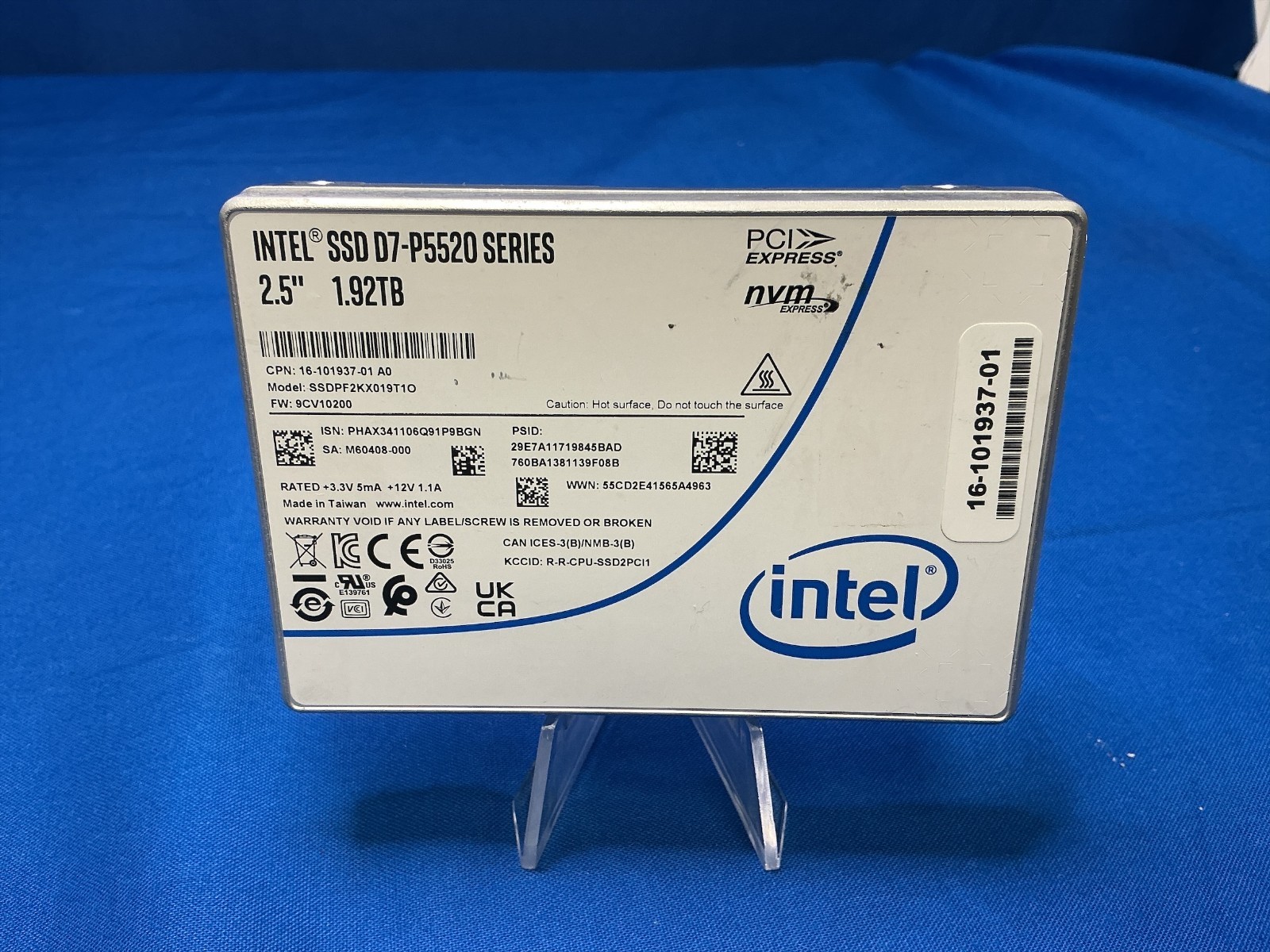 SSDPF2KX019T1O INTEL D7-P5520 SERIES 1.92TB NVME PCiE Gen4 2.5 SSD