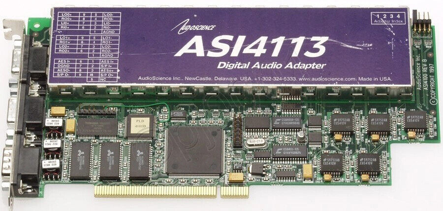 AudioScience ASI4113 Broadcast AES/EBU Digital & Balanced Analog Sound Card 4113