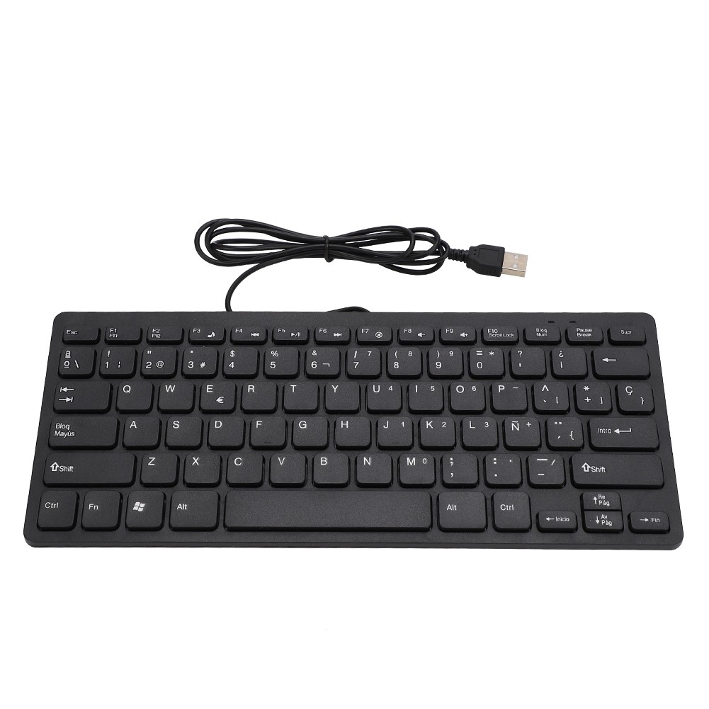 Wired Mini Portable Spanish Keyboard USB Interface For Desktop Computer Ultra