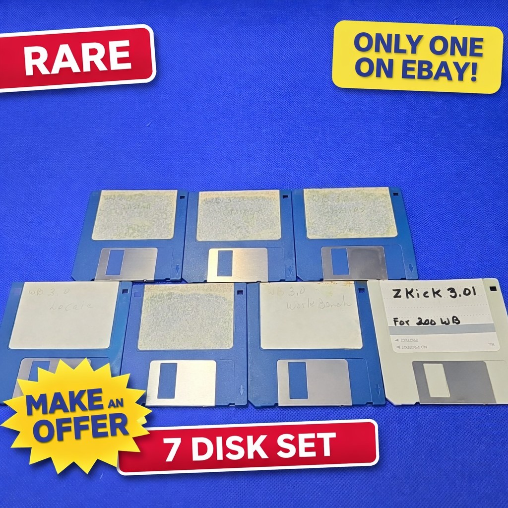 Commodore Amiga Workbench 3.0 7 Disk Lot Install Fonts Extras Kickstart Rare
