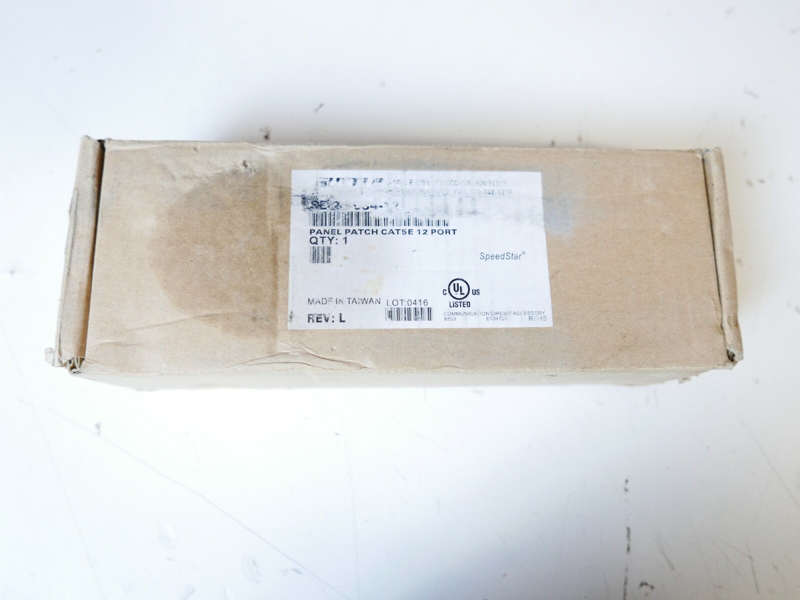 Suttle SpeedStar 12 Port CAT5E Wall Mount Patch Panel SE-2-7034-12 rev L