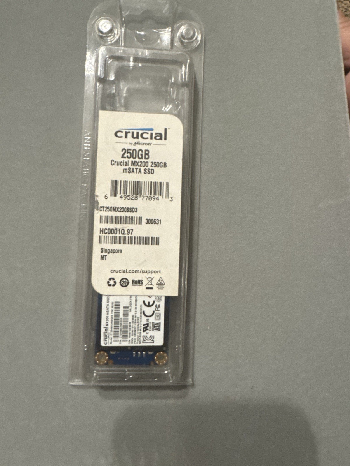 Crucial MX200 250GB mSATA Internal Solid State Drive 2.5-Inch CT250MX200SSD3