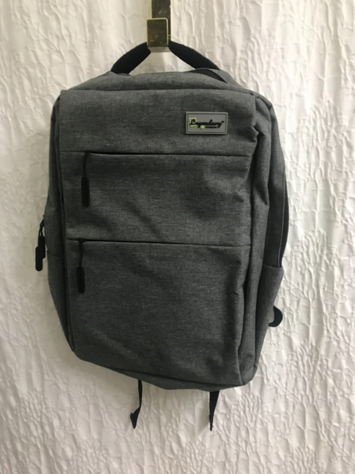 Legendary Computer Laptop Backpack Heather Gray Padded Bag No USB CABLE
