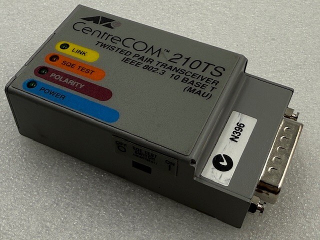 Allied Telesyn International AT-210TS CentreCOM Twisted Pair Transceiver Used