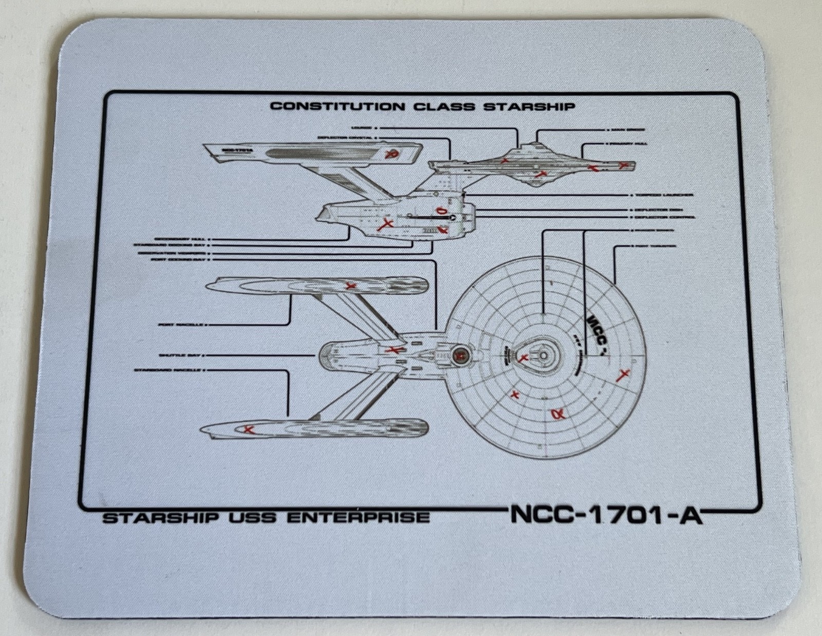 Star Trek VI Undiscovered Country Starship Enterprise NCC-1701-A Mouse Pad
