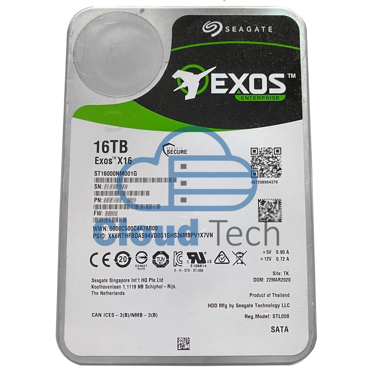 Seagate Exos X16 ST16000NM001G 16TB 7.2K RPM SATA 6Gbps 256MB 3.5" Hard Drive