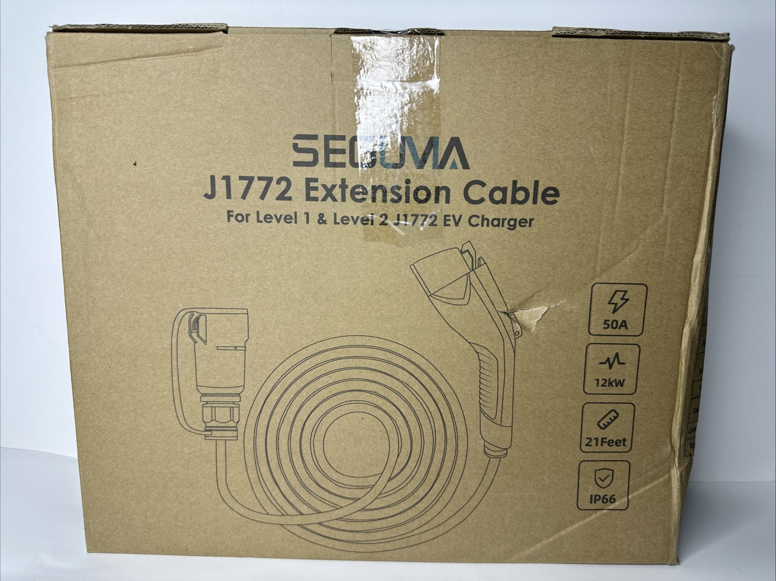 EV Charger Extension Cable, 21ft 40Amp J1772 Extension Cable Compatible with ...