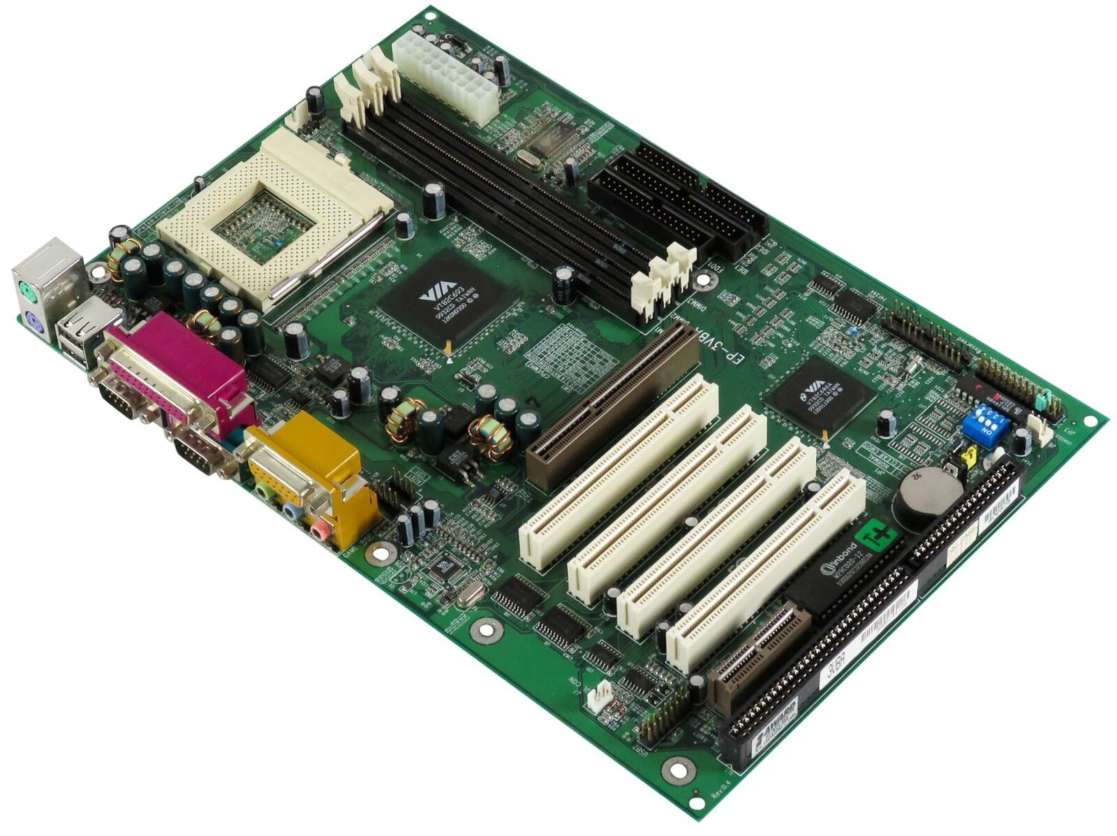 Motherboard EPOX EP-3VBA Rev:0 .4 Socket 370 3x Sdram AGP 4x PCI Isa ATX