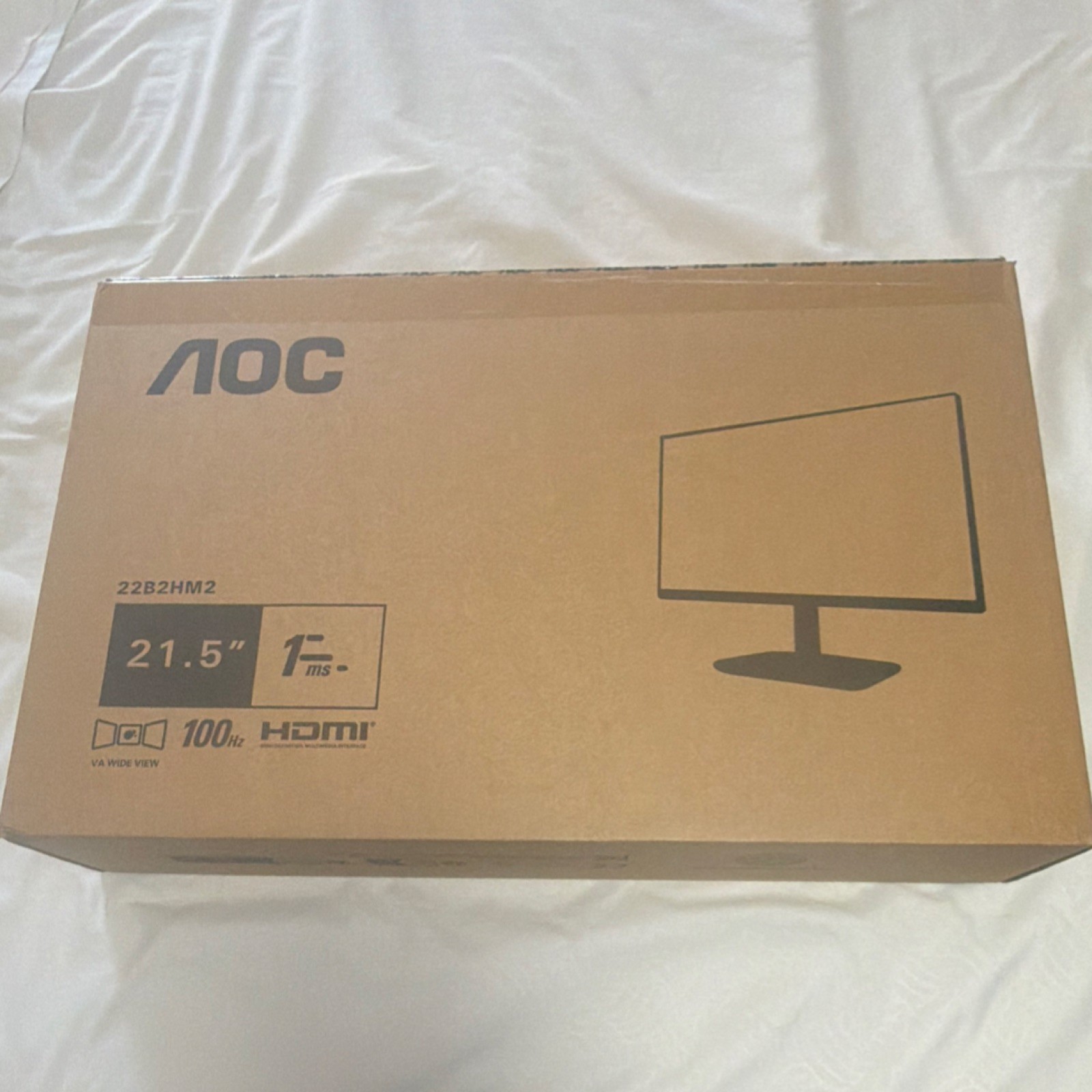 AOC 22B2HM2 21.5" Computer Monitor 100Hz 1ms HDMI Standard Video Input 22B2HM2