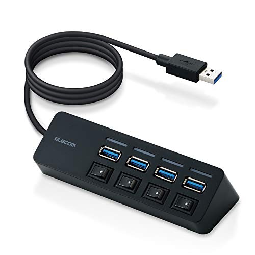 ELECOM USB Hub U3H-S418BBK/EC USB 3.0 A Port x 4 Bus Powered with Magnetic