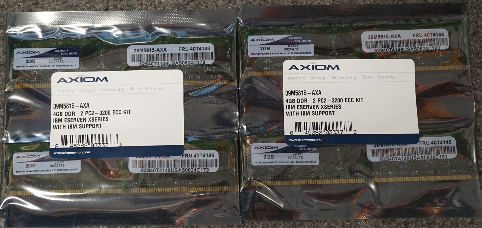 IBM OEM AXIOM SERVER MEMORY 16GB 39M5815-AXA DDR-2 PC2-3200 ECC KIT 8x 2GB Z-PRO