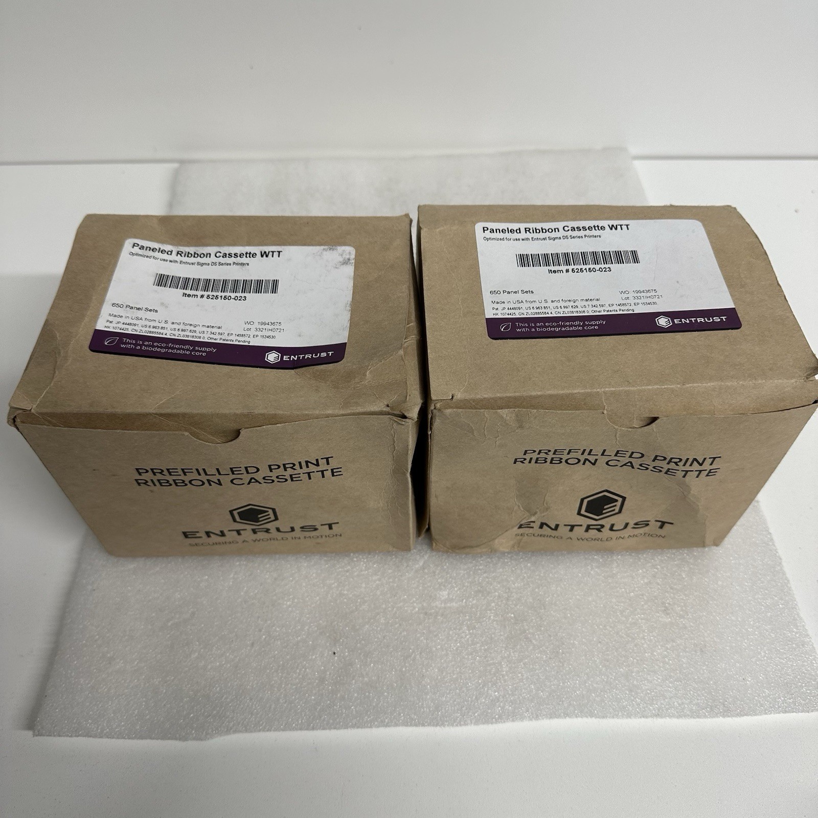 Lot of 2 Entrust Paneled Ribbon Cassette 525150-023 WTT  650 Panels Datacard