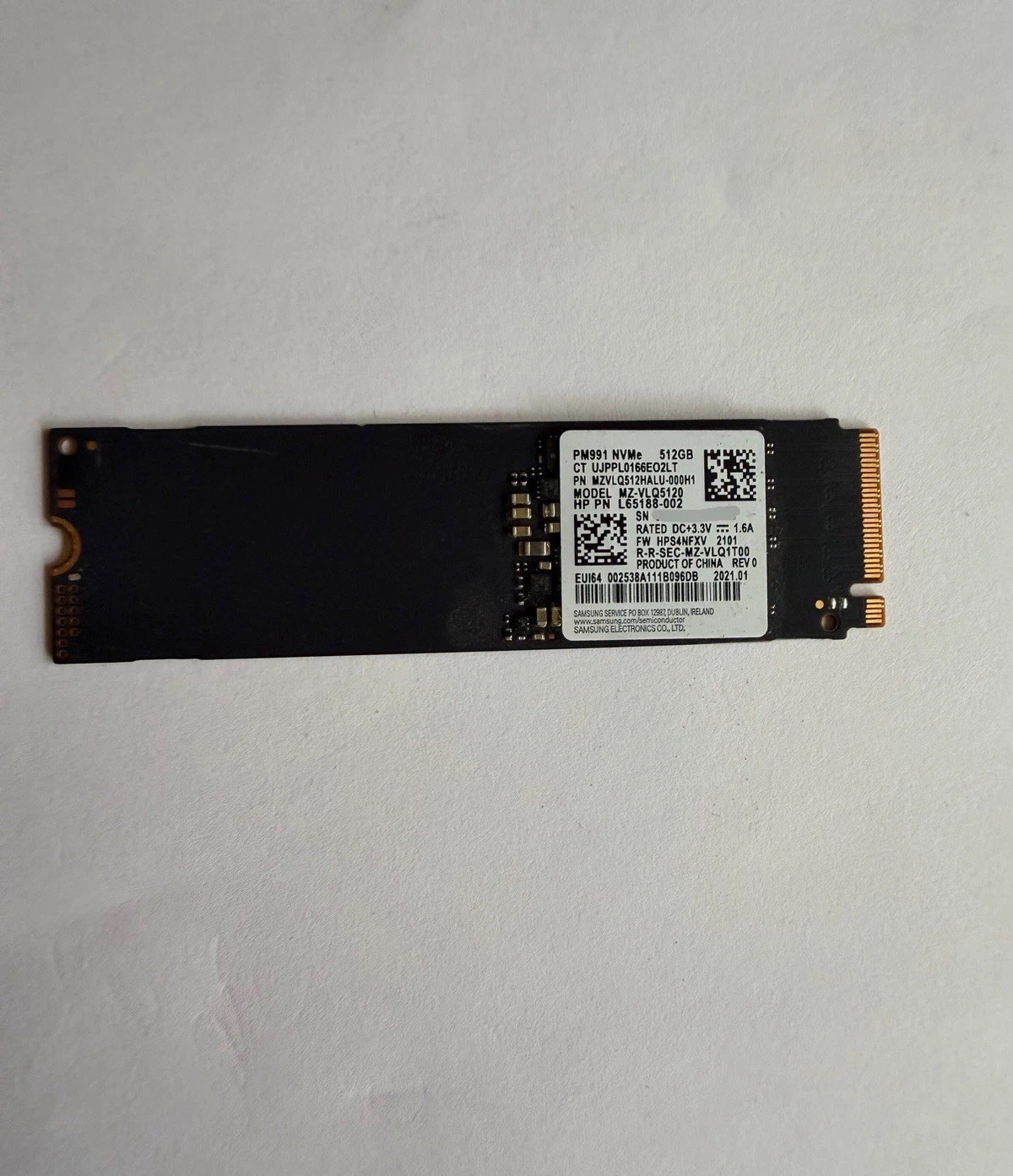 Samsung PM991 512GB M.2 2280 NVMe PCIe Gen3 x4 SSD MZVLQ512HALU-000H1