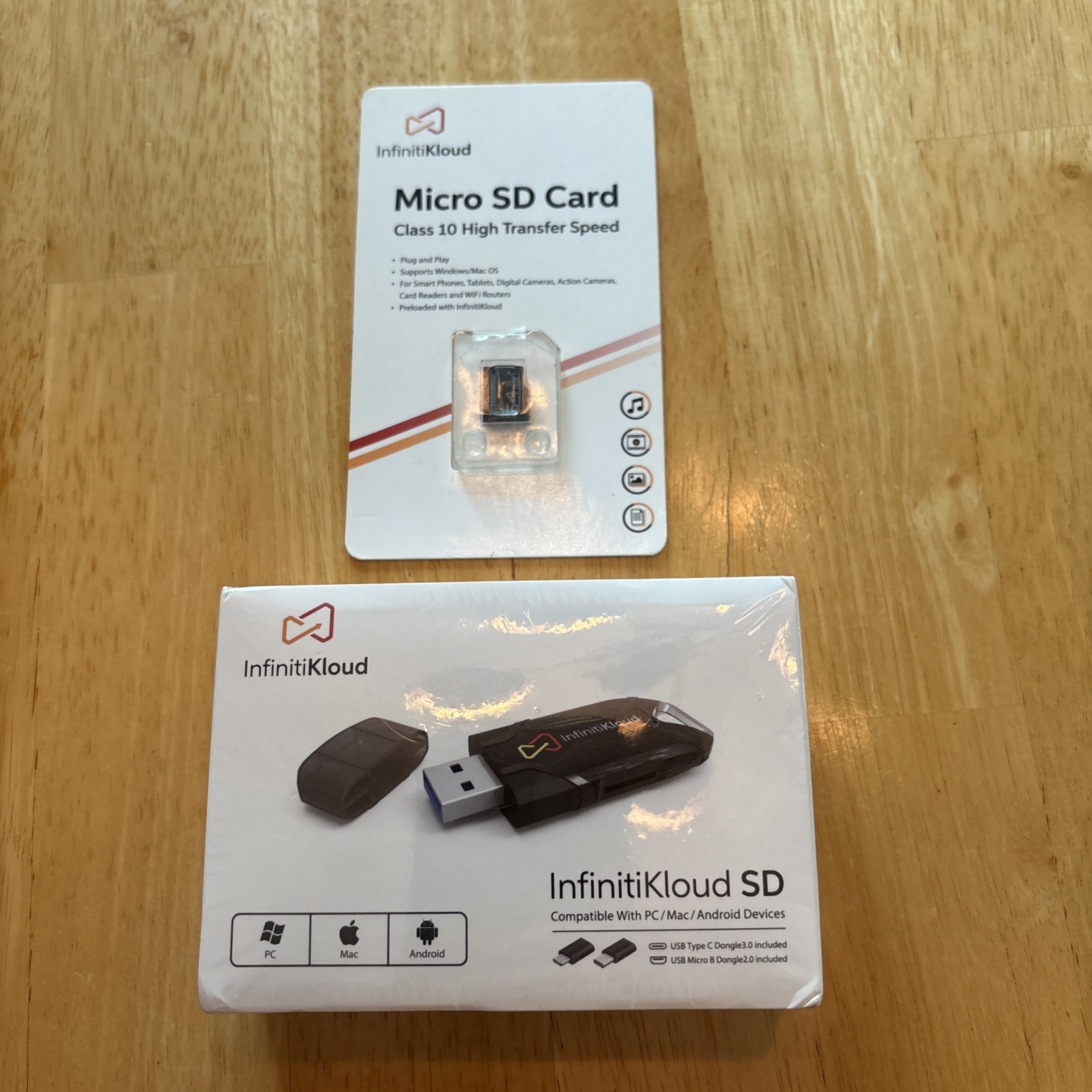 InfinitiKloud SD & 64 GB MICRO SD Card Use with PC, MAC, Android Data Transfer.