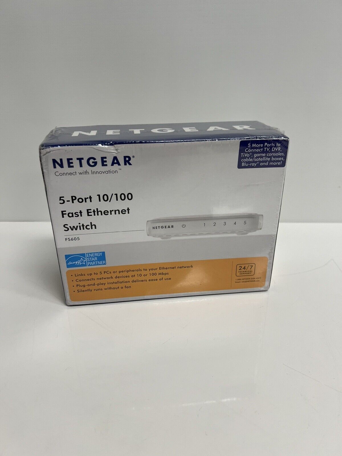 Netgear FS605NA 5-Port Ethernet Switch 10/100 Mbps In White - New - Sealed