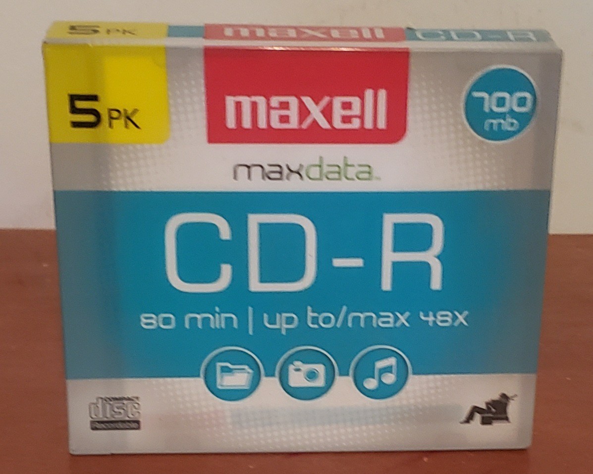 Maxell Maxdata CD-R 700 MB 48x Recordable 5 Pack Jewel Case Standard