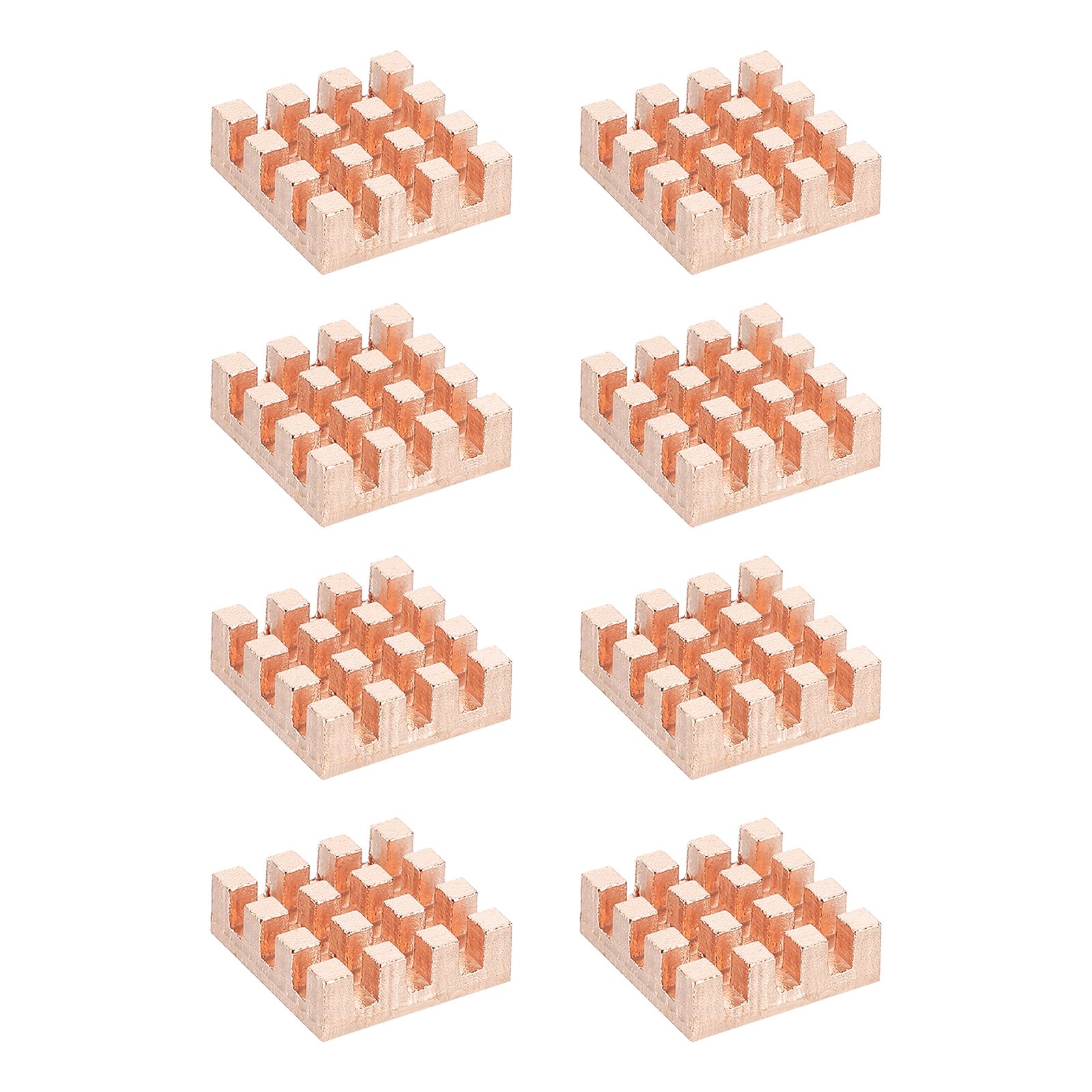 8 Pcs Copper Heatsink 12x12x4mm, Heat Sink Cooler Radiator for Raspberry Pi