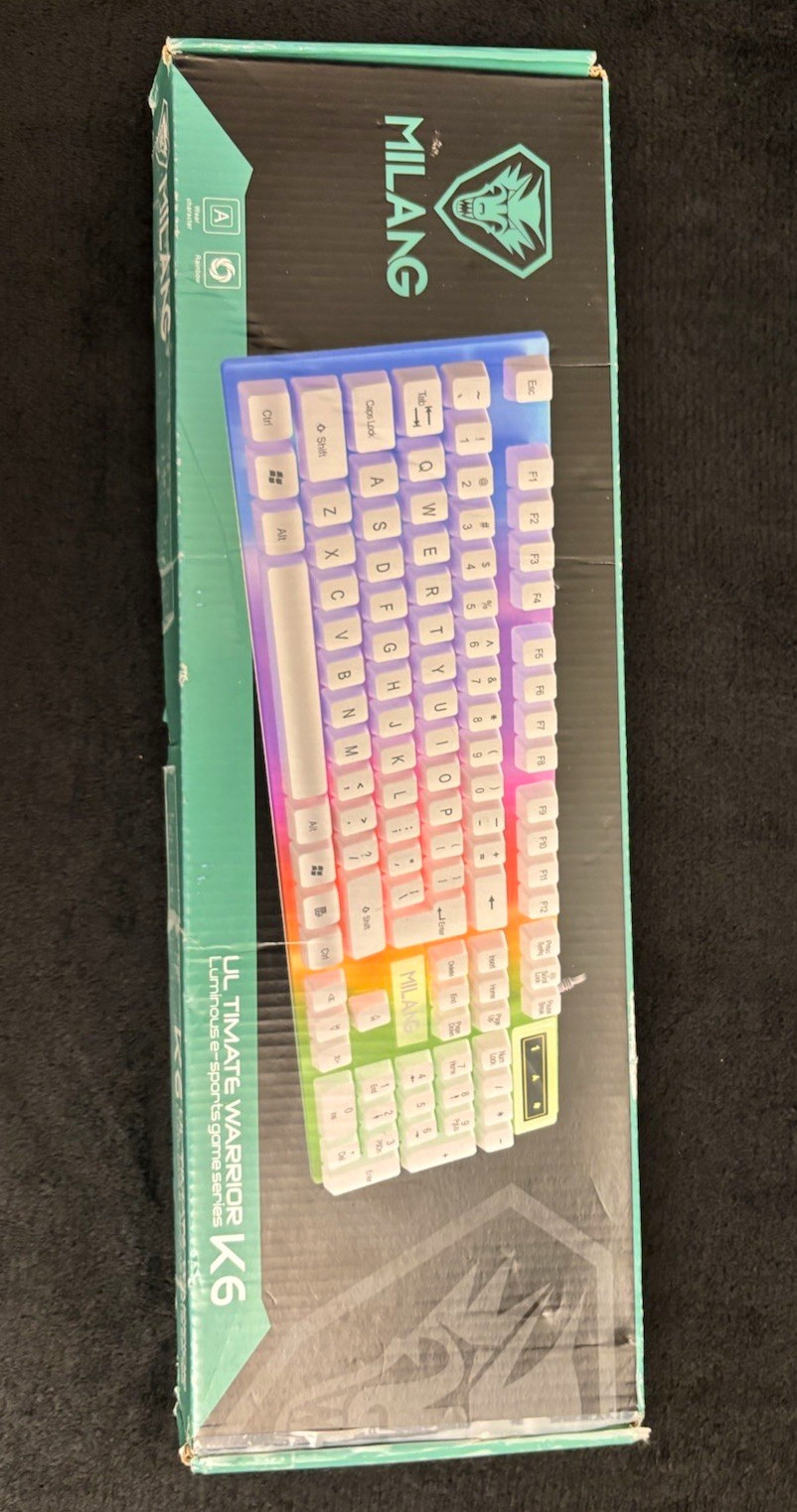 MILANG K6 Ultimate Warrior Wired USB Illuminated Gaming Keyboard White QWERTY