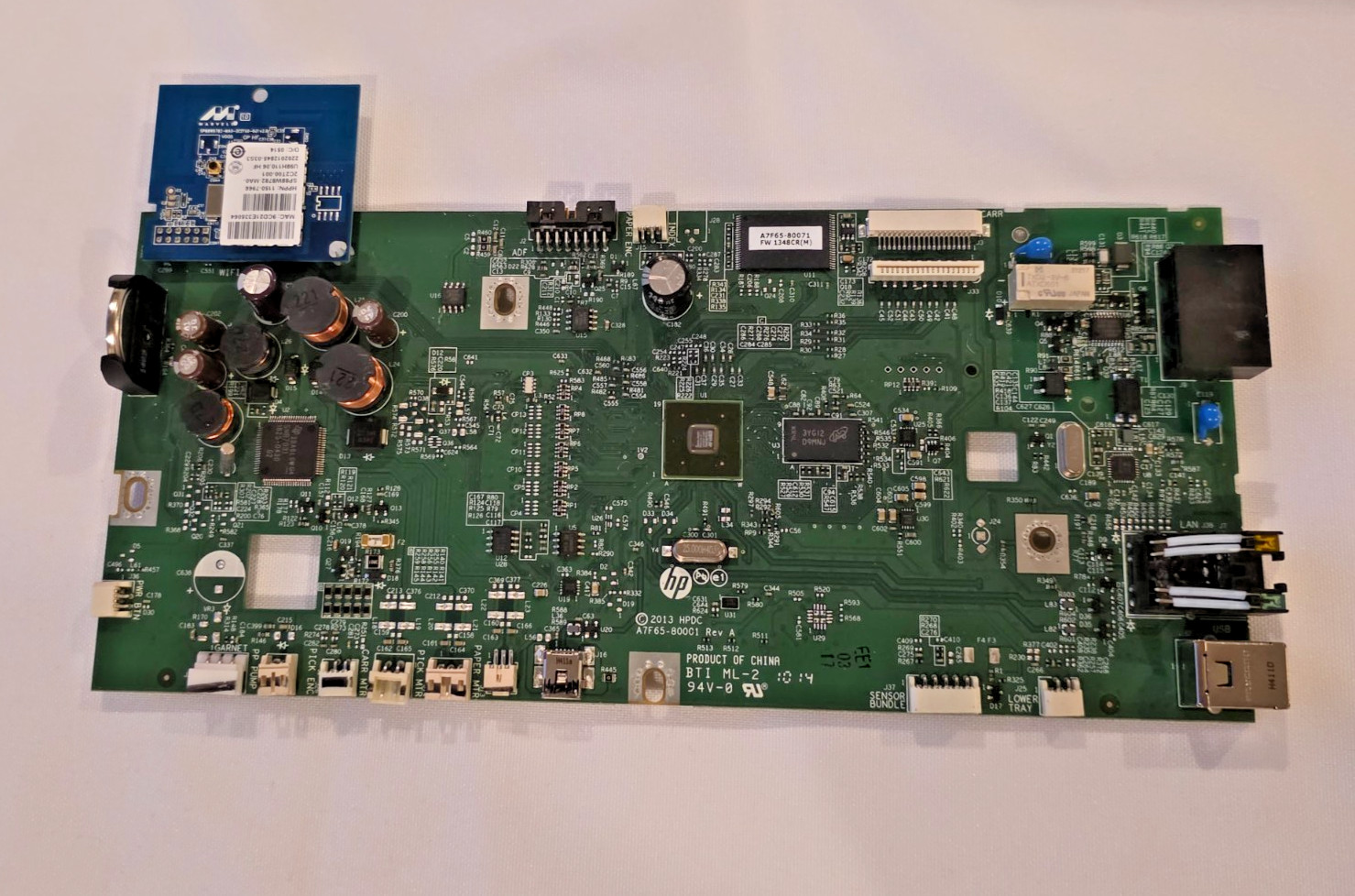 HP Officejet Pro 8625 Main Board A7F65-80001 Rev A Motherboard Ethernet Wi-Fi