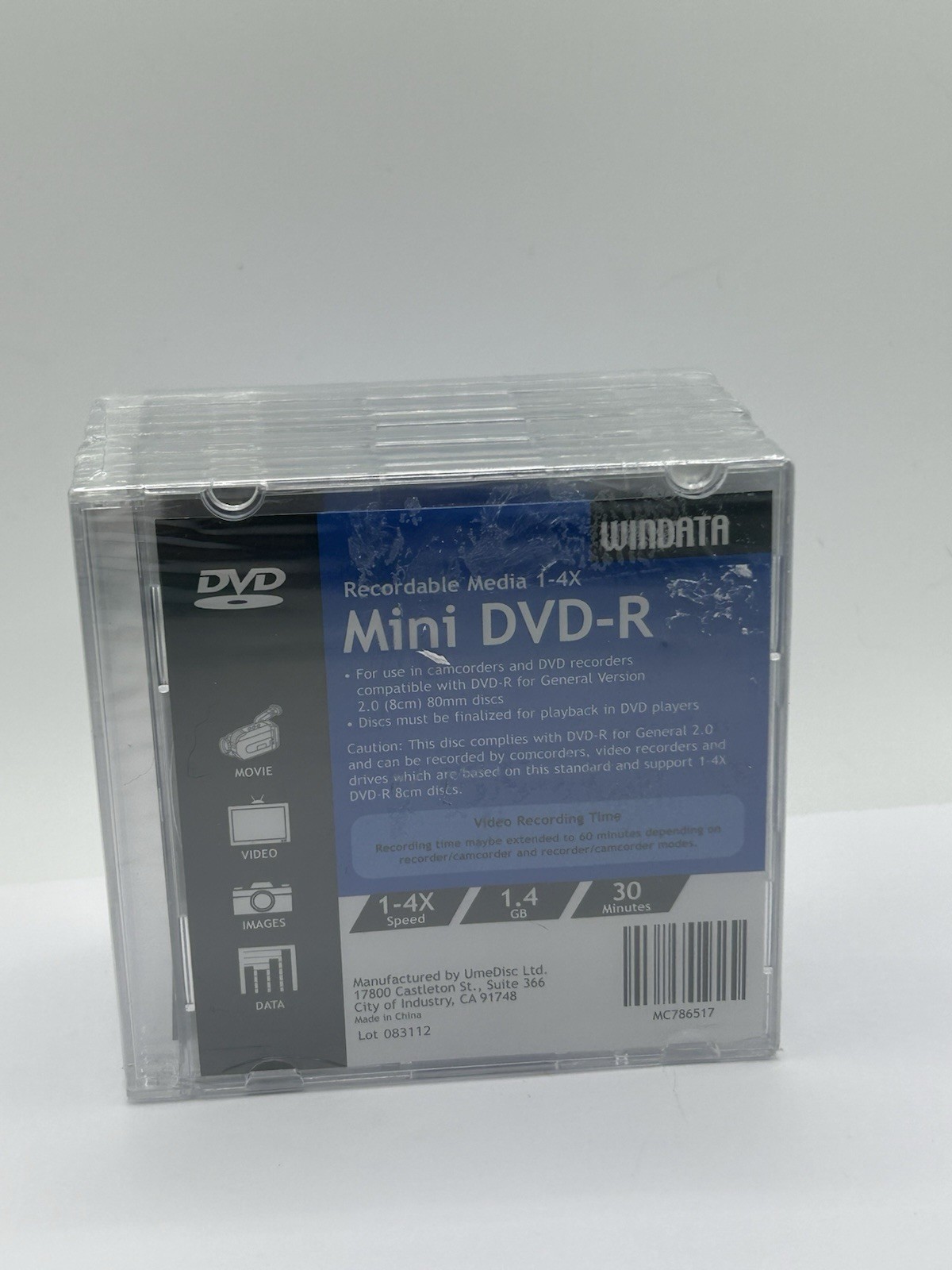 Windata 4X Mini DVD-R Media 1.46GB 10 Pack