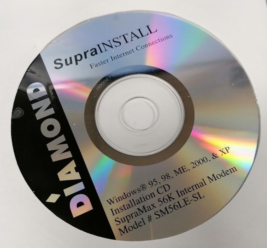 Vintage Diamond SupraMax 56K Internal Modem Installation CD P/N: SM56LE-SL