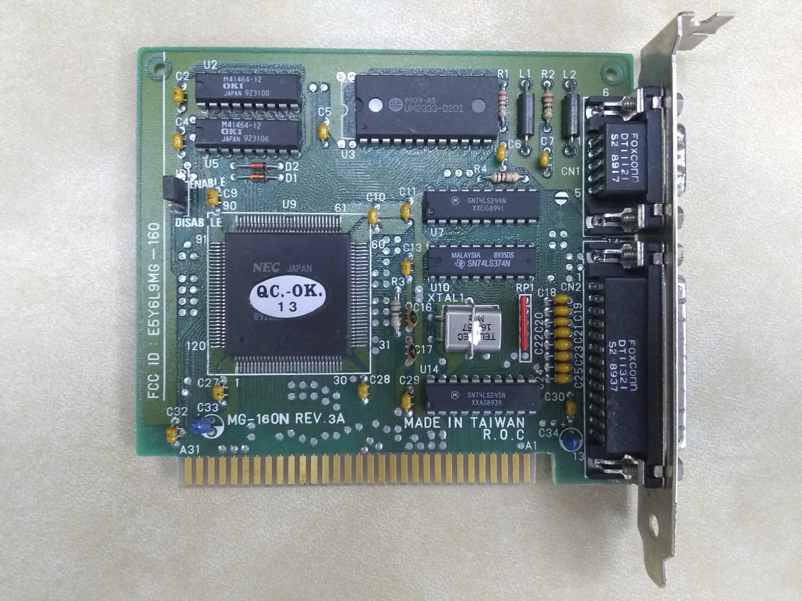 Generic MDA 8-Bit ISA Video Card W/ 64kb RAM, Mono Graphics + Printer
