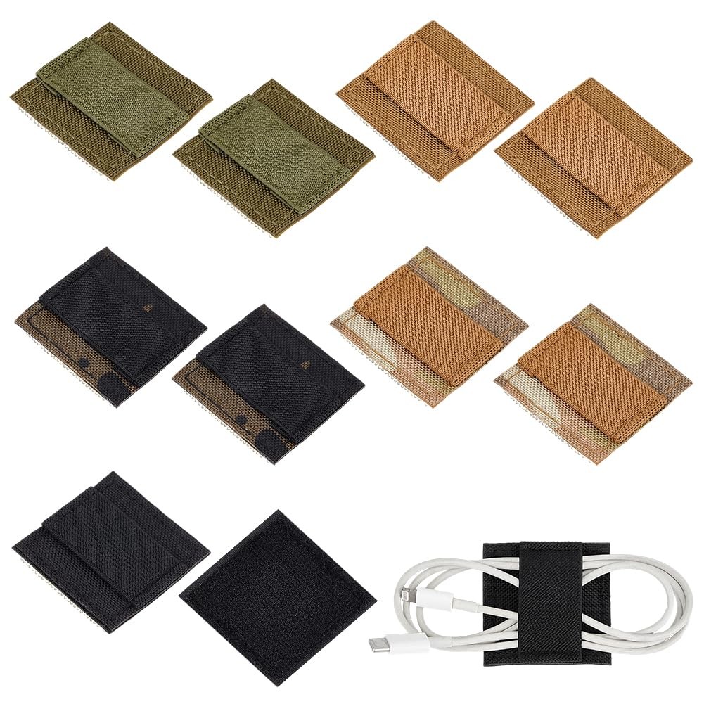 10Pcs 5 Colors Tactical Headphone Cable Storage Board 2x2 Inch Tactical Headp...