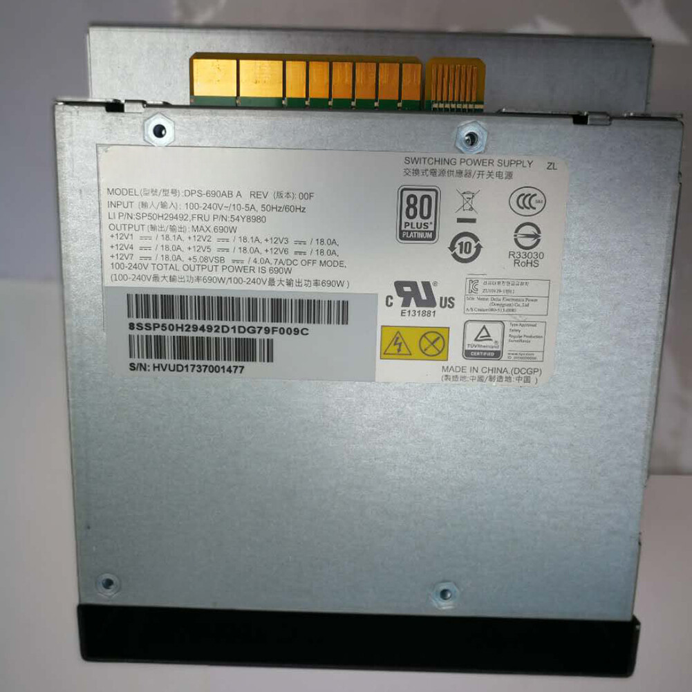 For Lenovo ThinkStation P720 P520 DPS-690AB A 54Y8980 Power Supply 690W