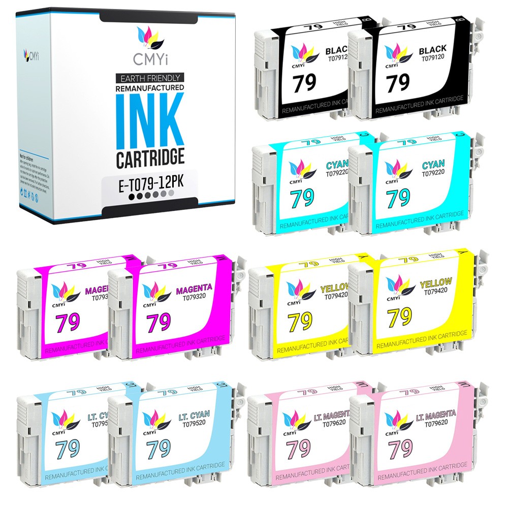 12-PK CMYi Replacement Epson 79 Multipack Ink for Artisan 1430 Stylus 1400 1500W