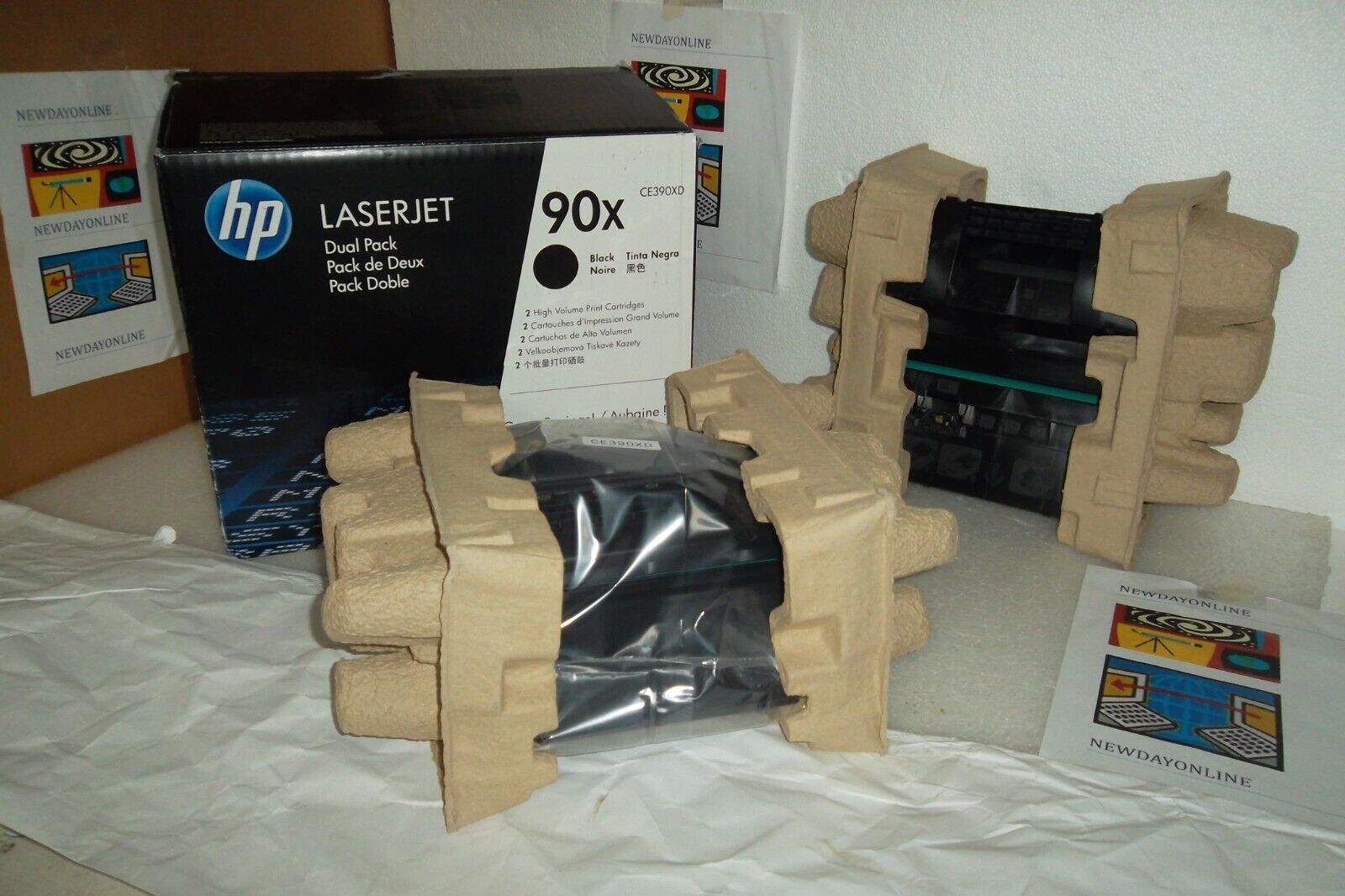 HP 90X Toner Dual Pack Black 24K for M4555 MFP M603dn M601dn M602dn CE390XD OEM