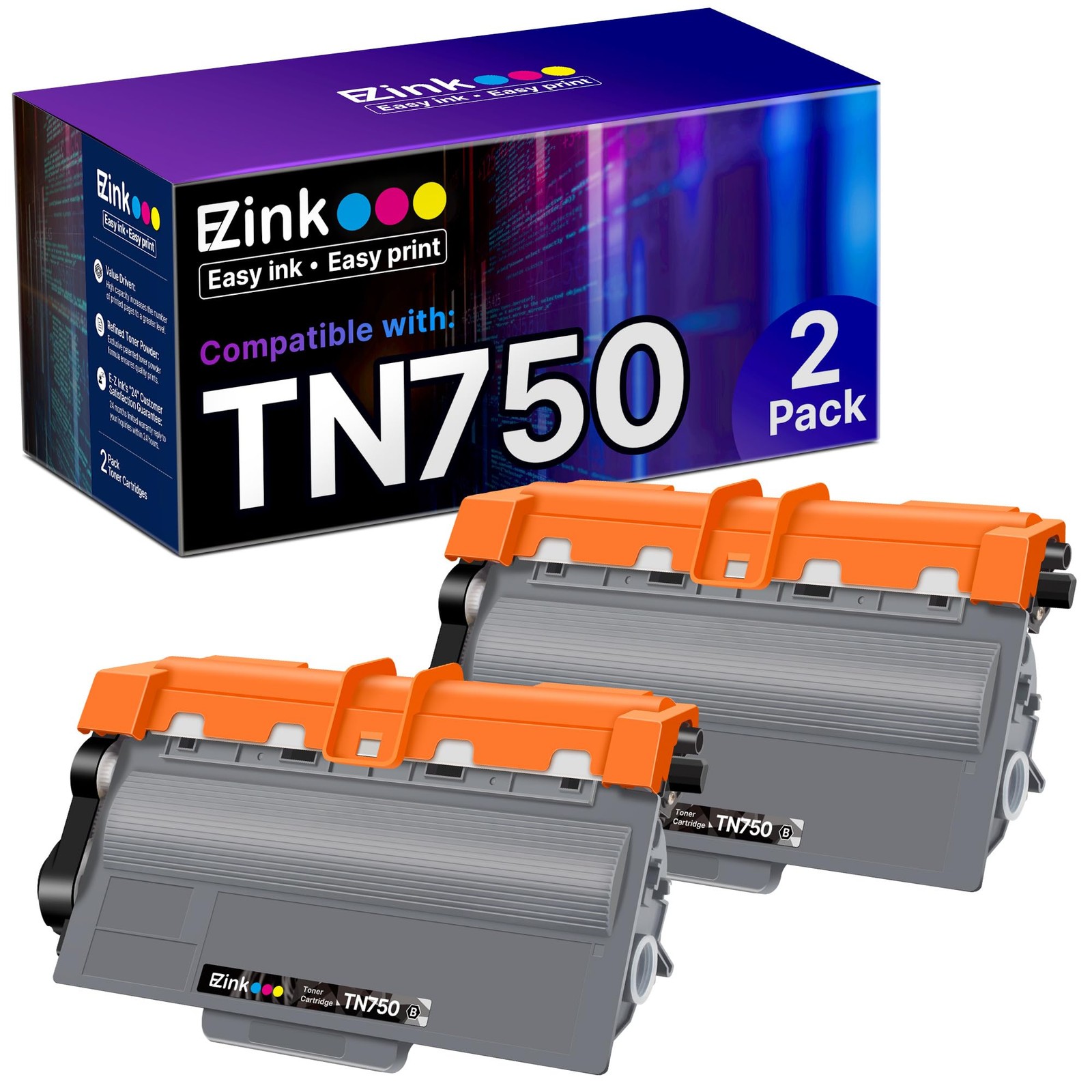 E-Z Ink Compatible Toner Cartridge Replacement For Brother Tn750 Tn-750 Tn720