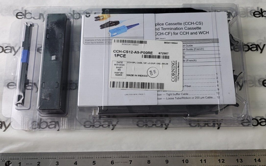 Corning CCH-CS12-A9-P00RE CCH Pigtailed Splice Cassette duplex Single Mode