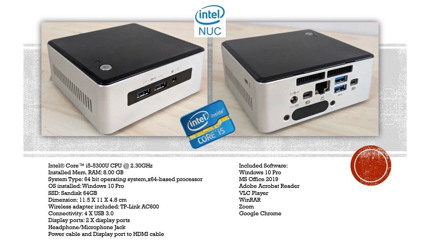 Intel NUC Core i5 with Win 11 Pro 23H2