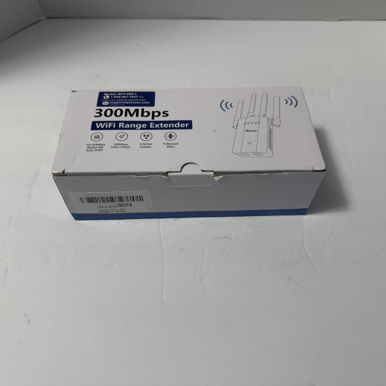 Paleoer WiFi Range Extender 300 Mbps Model RPT-004-1 New Open Box, 