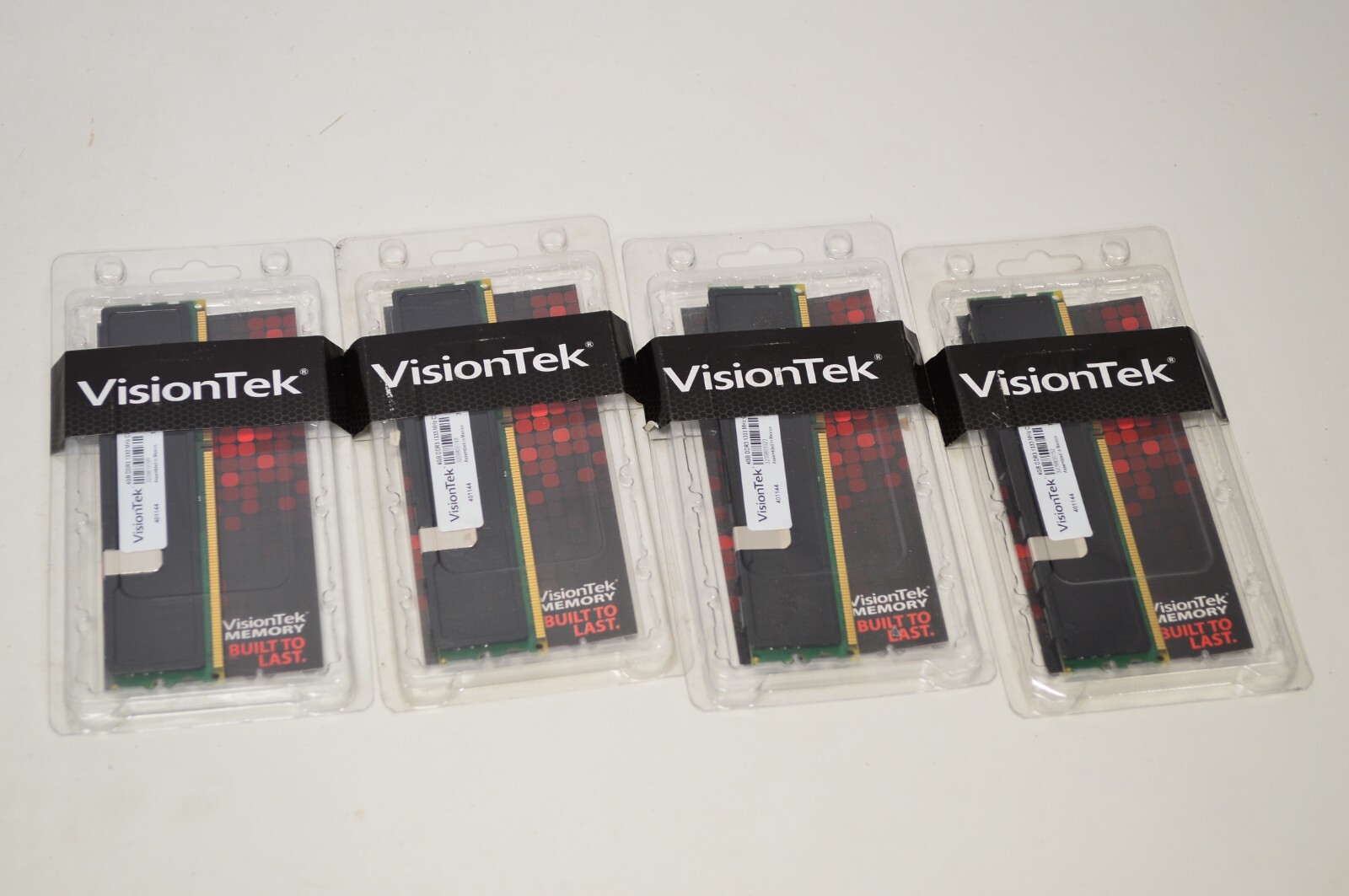Lot of 4 VisionTek 4GB DDR3 1333MHZ DIMM Memory Module PC3-10600 LP 900385 16GB