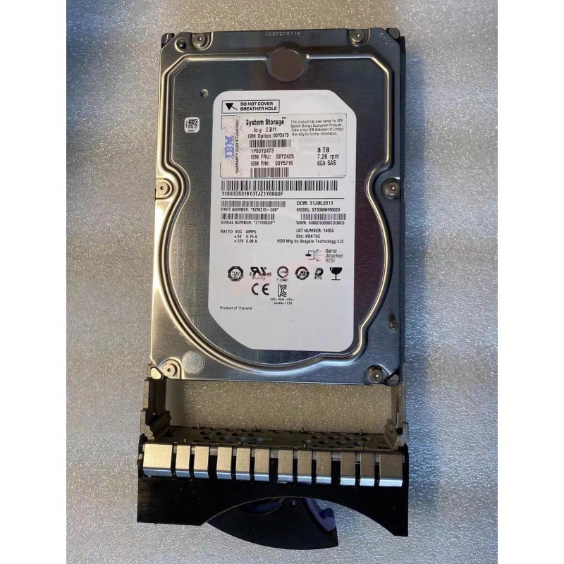 IBM 3TB 00MJ127 00Y2425 00Y2473 SAS 3.5" LFF 6G 7.2K RPM V3500 V3700 STORAGE HDD