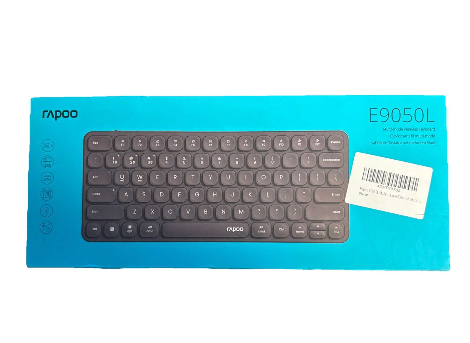 RAPOO E9050L Multi-Device Wireless Keyboard Rechargeable BRAND NEW