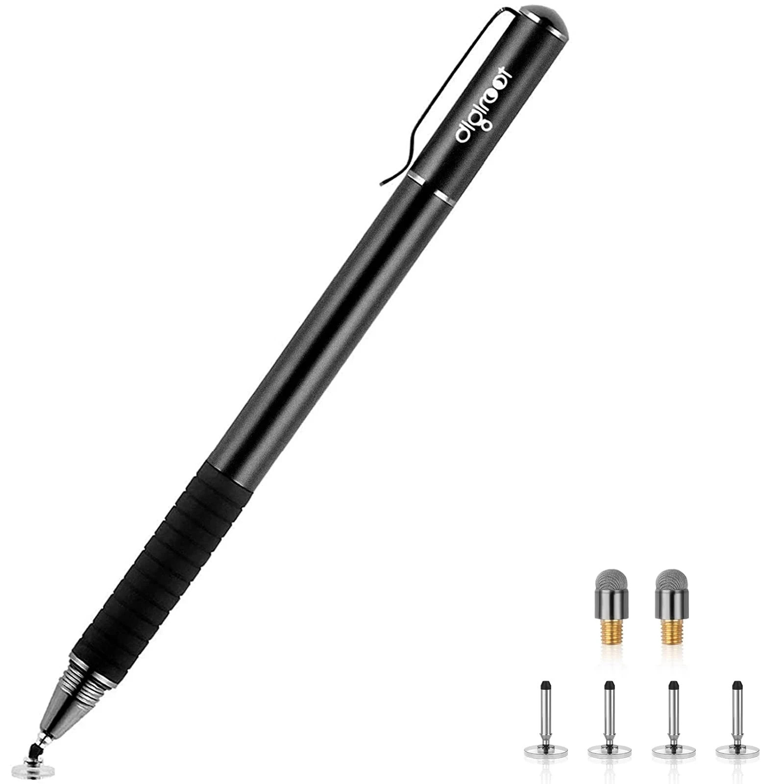 Digiroot Universal Stylus,[2-in-1] Disc Stylus Pens for All Touch Black