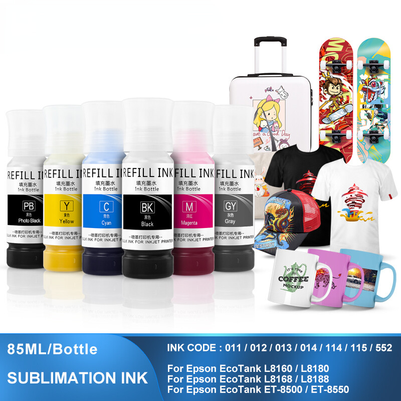 85ML6color/set Sublimation Ink For Epson 011 012 013 014 114 115 552 L8160