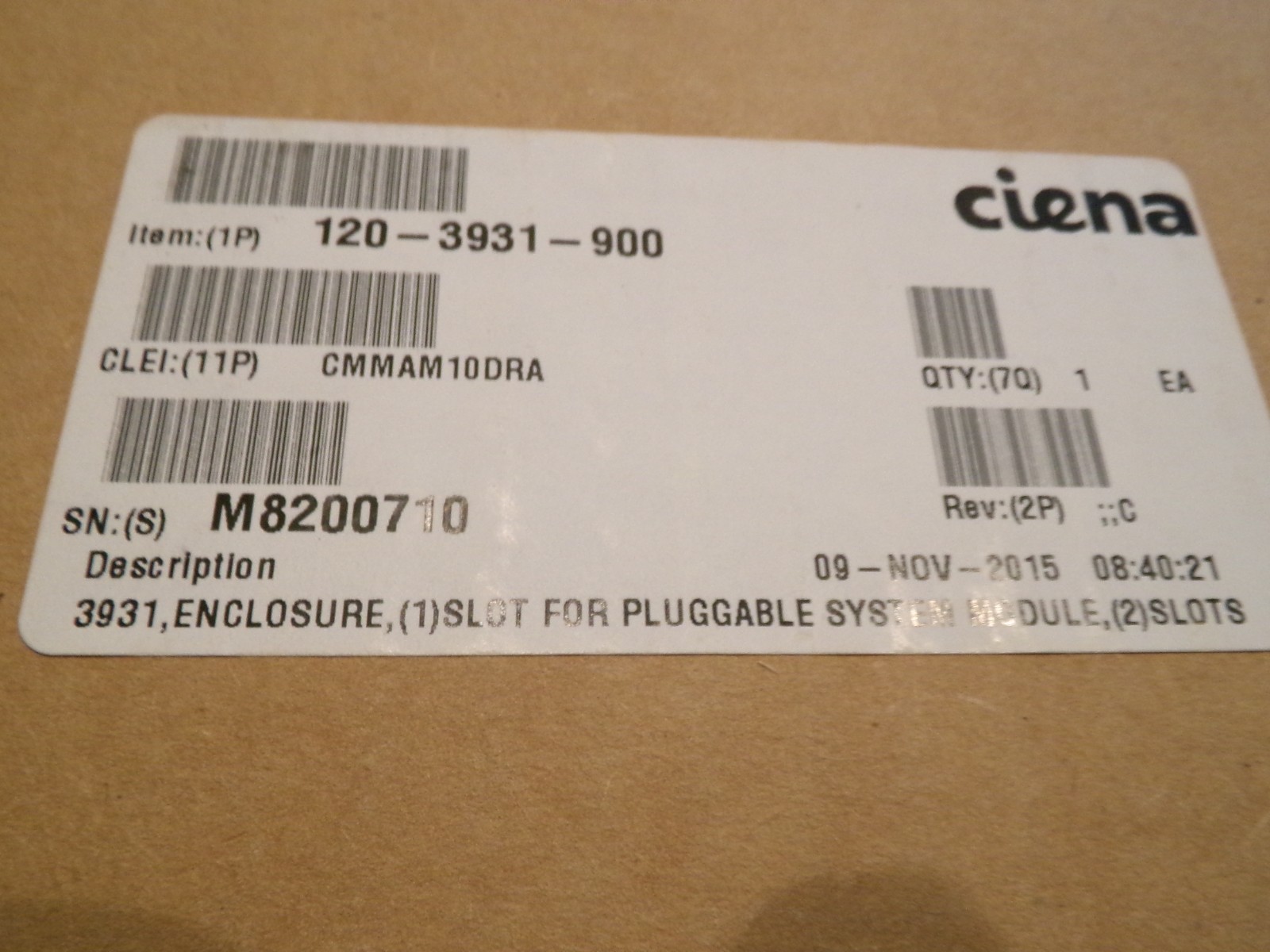 CIENA 120-3931-900 SERVICE DELIVERY SWITCH ENCLOSURE