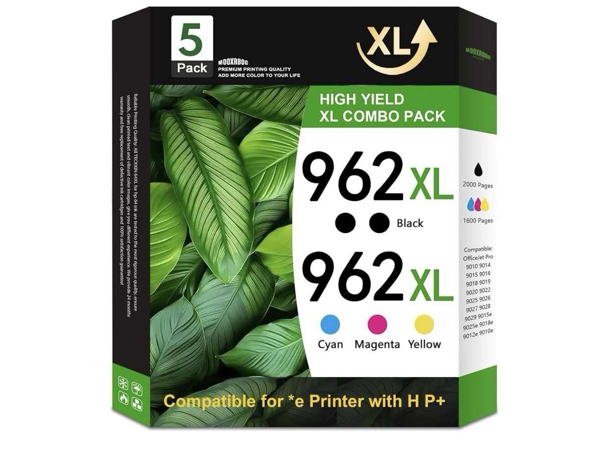 962XL Ink Cartridges Combo Pack High-Yield Replacement for OfficeJet Pro