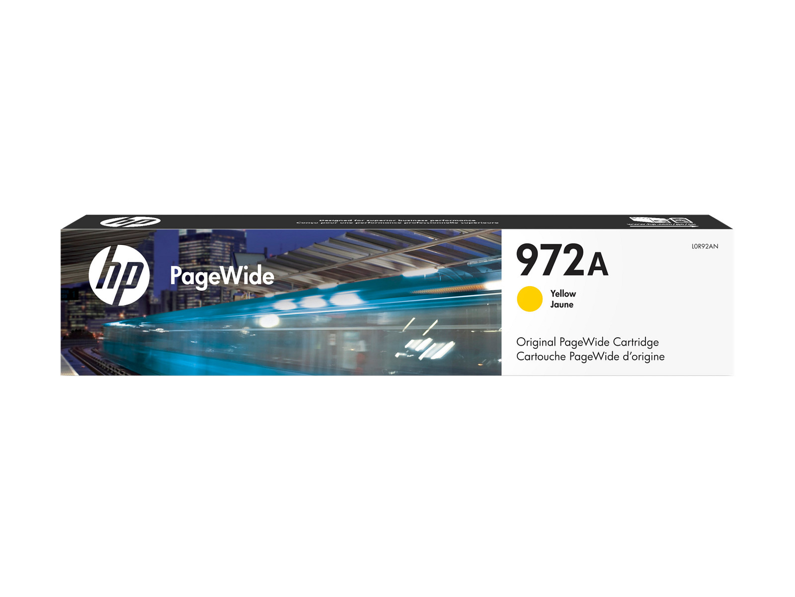 HP 972A Yellow Original PageWide Cartridge, ~3,000 pages, L0R92AN