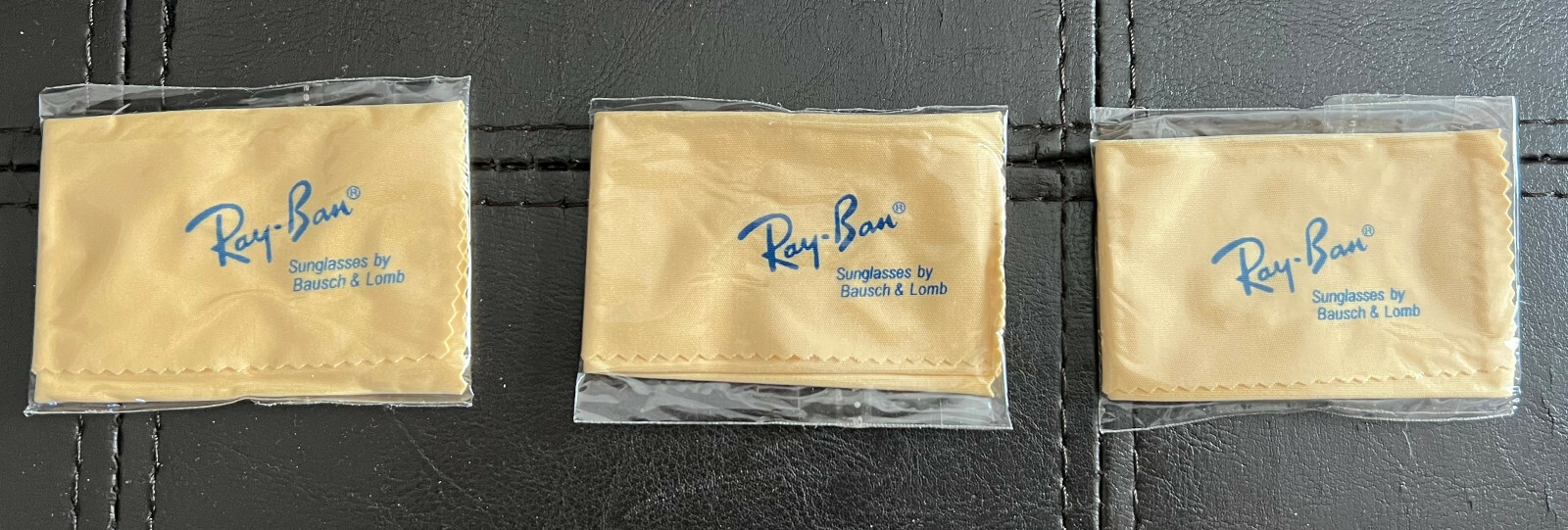 Three (3X) Surplus Genuine Classic Vintage Ray-Ban USA Lens Cleaning Cloths 