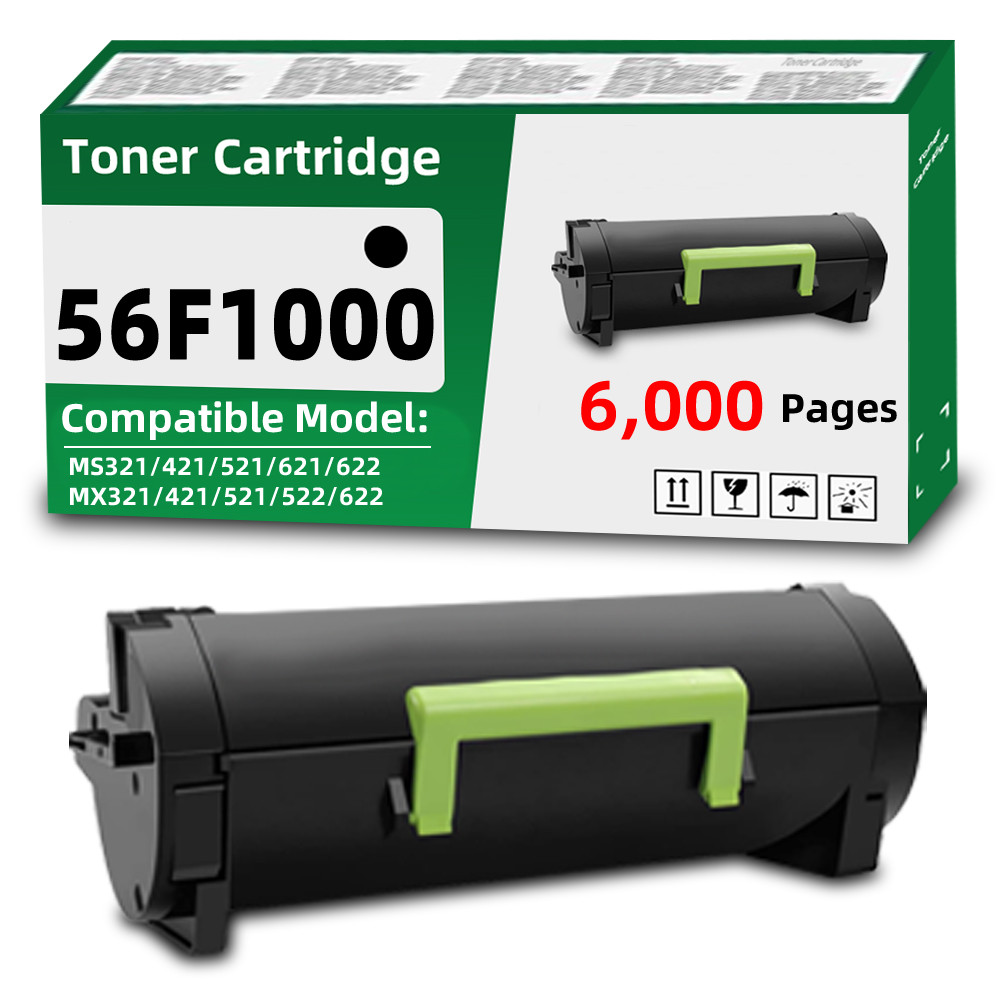56F1000 Toner Compatible for Lexmark MS321 MS421 MS521 MS621 MS622 MX321 MX421