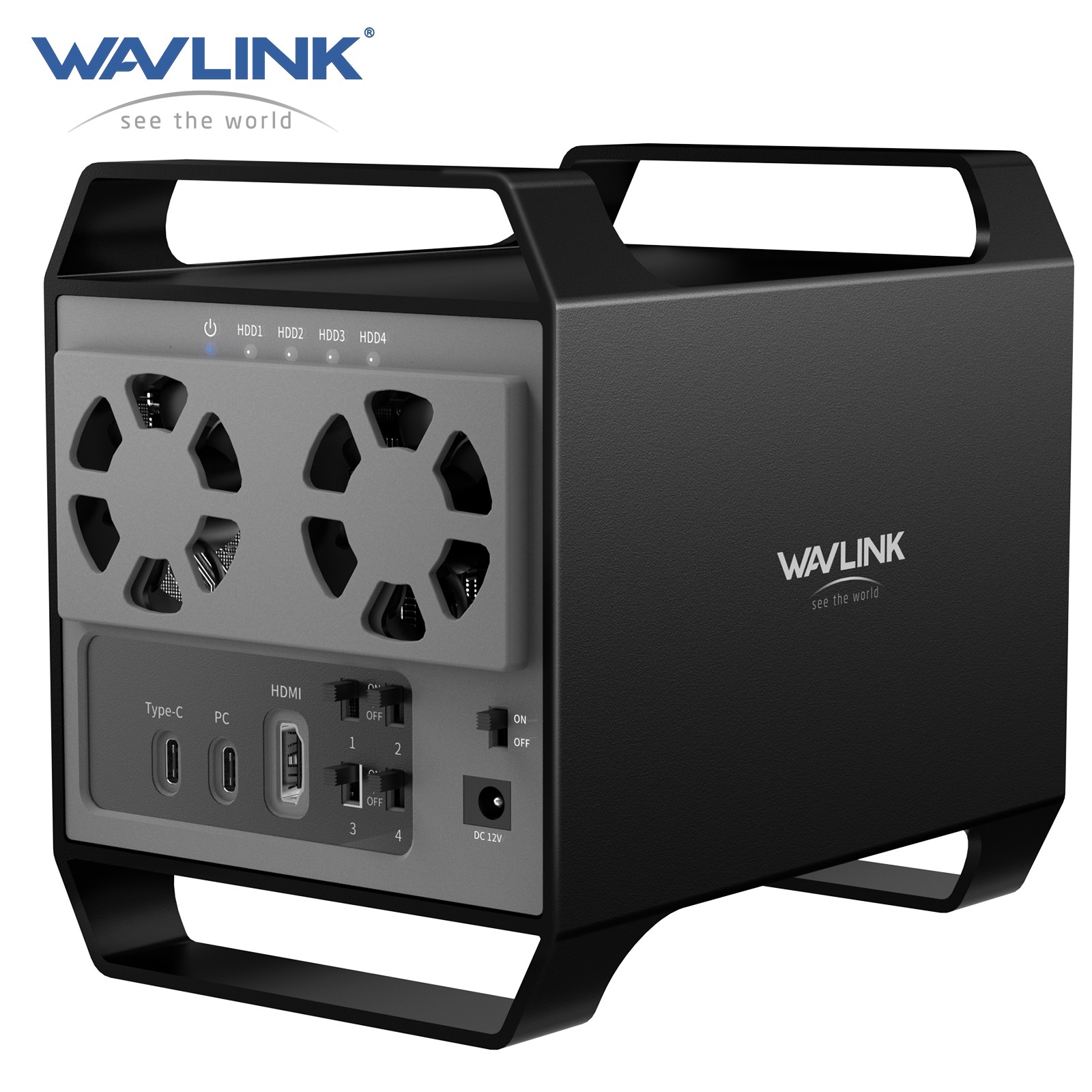 WAVLINK 4 Bay Hard Drive Docking Station 2.5''3.5'' 2 Bay RAID SSD HDD Clone