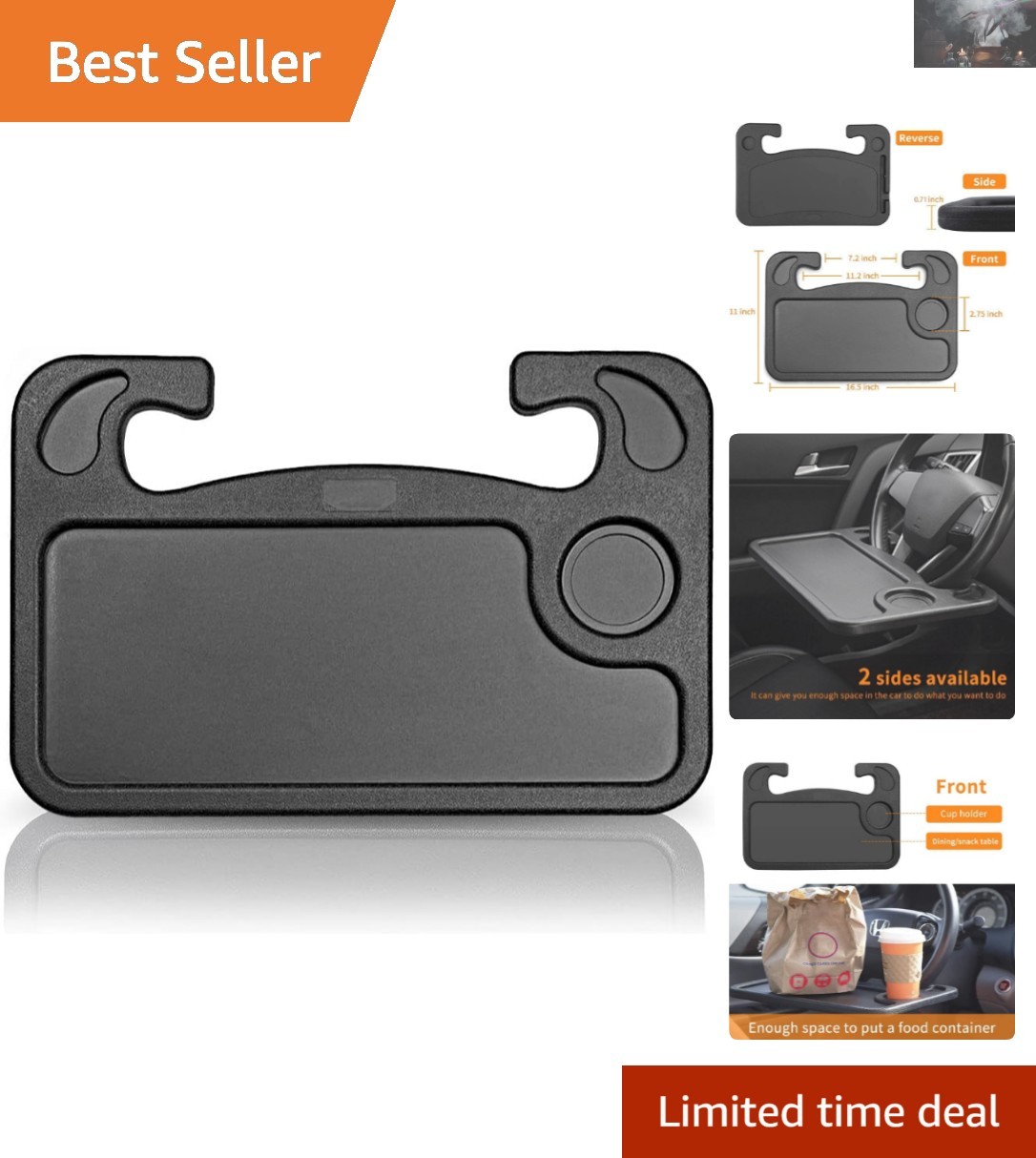 Double-Sided Car Desk and Eating Tray - Transform Your Vehicle into a Workspace