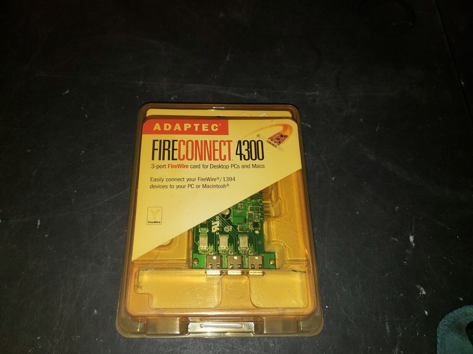 ADAPTEC FIRECONNECT 3-Port FireWire Card for Desktop PC & Mac AFW-4300CS Kit
